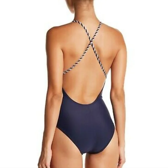 NWT Ted Baker Rope Tie One Piece Swimsuit In Navy 4 - Picture 3 of 9